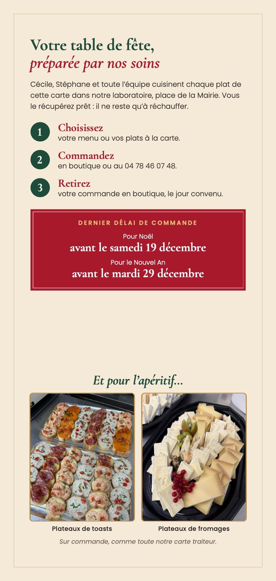 Comment commander : choisir, commander, retirer, et les dates limites de commande